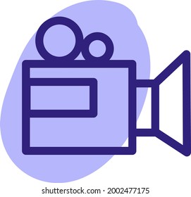 Movie camera, illustration, vector on a white background.