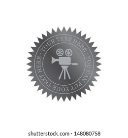 movie camera label art