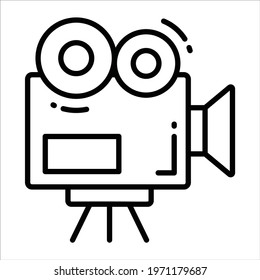Movie Camera line vector Icon. that can be easily modified or edit