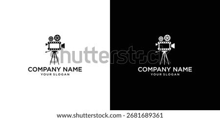 Movie camera logo design vector illustration