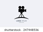 Movie camera logo. Vector logotype design.