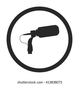 Movie camera microphone sign simple icon on  background