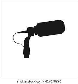 Movie camera microphone sign simple icon on  background