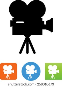 Movie camera on a tripod icon