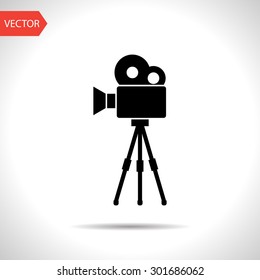 Movie Camera On Tripod Icon