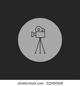 Movie Camera On Tripod Icon