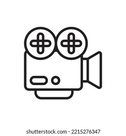 Movie Camera Outline Icon Vector Illustration