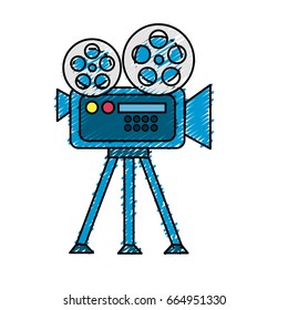 movie camera to projection scene