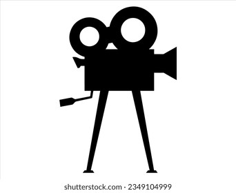 Movie camera silhouette vector art