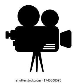 Movie Camera Symbol Illustration Vector for cinema, entertainment, web site and mobile application. Trendy flat outline ui sign design. Thin linear graphic pictogram.