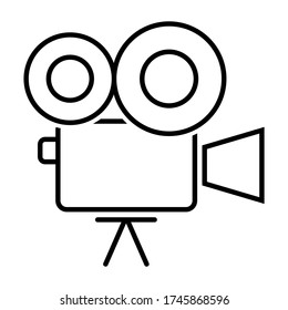 Symbol-Illustrationsvektor für Kino, Unterhaltung, Website und mobile Anwendung. Trendy flache Umrisslinie in Zeichendesign. Dünne lineare grafische Piktogramme.