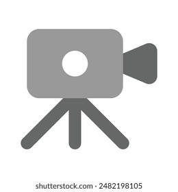 Movie camera vector design in trendy style, isolated on white background