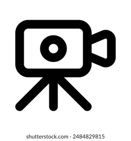 Movie camera vector design in trendy style, isolated on white background