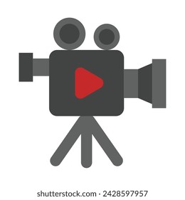 Diseño de iconos planos de cámara de cine