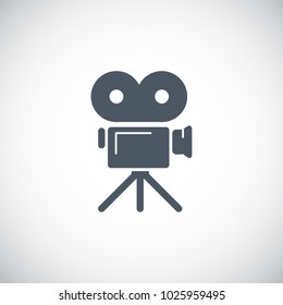 Movie camera vector icon, isolated object
