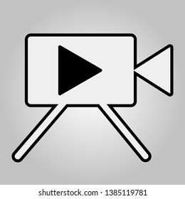 Movie camera vector icon, isolated object on white background eps10