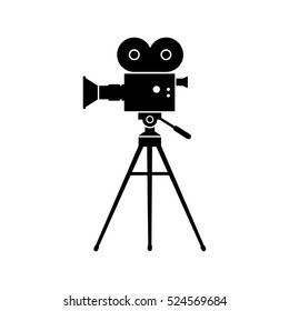 Movie camera vector icon, isolated object on white background