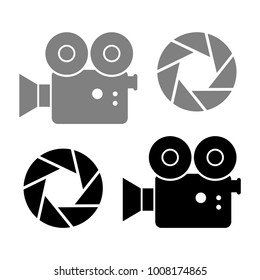 Movie camera vector icons