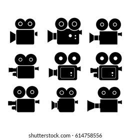 Movie camera vector icons