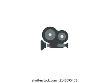 Movie Camera Vector Isolated Emoticon. Movie Camera Icon