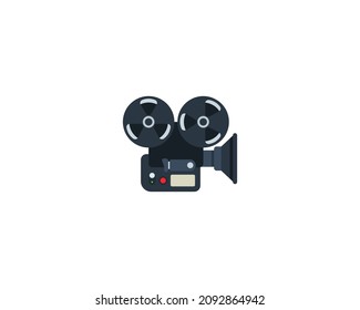 Icono aislado del vector de cámara de película. Ilustración de Emoji. emoticono de vector de cámara de película