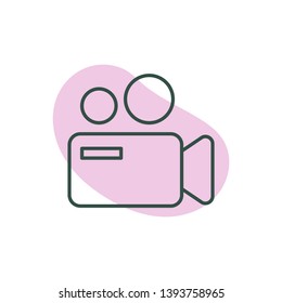 Movie Camera vector Line icon
