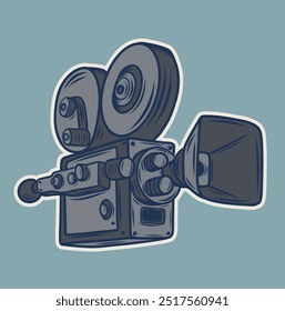 Movie Camera, video shooting vector illustration