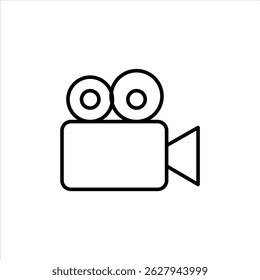 movie camera , vintage camera, film camera line icon vector on white background.