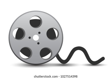 Movie cassette with cinema tape - stock vector