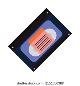 movie cassette icon on white background