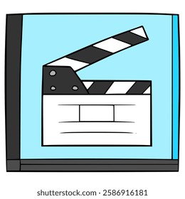 movie cd case illustration hand drawn isolated vector