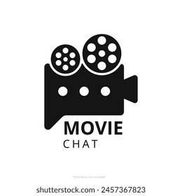 Movie + chat combination logo