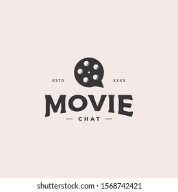 Movie chat logo design vector illustration