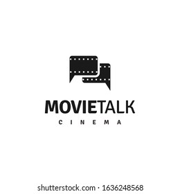 movie chat logo, Negative films with Bubble Chat logo design