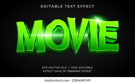 Movie cinema 3d text effect template