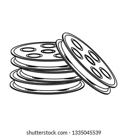 Movie and cinema elements in black and white
