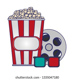 Movie and cinema elements blue lines