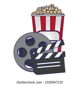 Movie and cinema elements blue lines