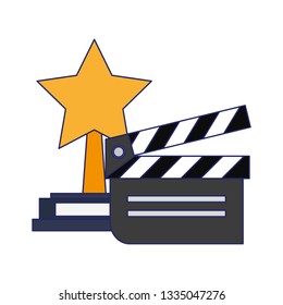 Movie and cinema elements blue lines