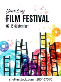 Movie cinema festival poster. Vector template 