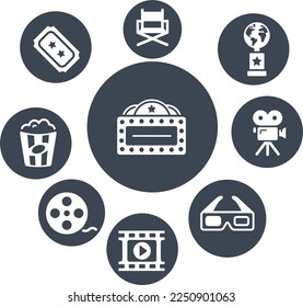 Movie and  Cinema Icons vector design