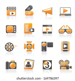 Movie and cinema icons -vector icon set