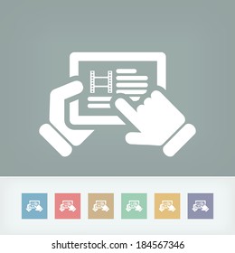 Movie or cinema news on tablet icon