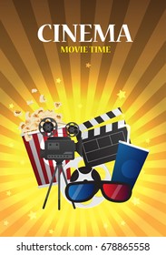 Movie Cinema Poster Design Vector Template Stock Vector (Royalty Free ...