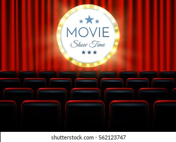 Movie cinema premiere poster design. Vector template banner 