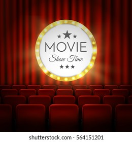 Movie cinema premiere poster design. Vector template banner.