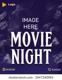 Movie cinema producing social media and instagram banner post template | Movie title social media promotion and instagram banner post design template | Movie times template design and social media