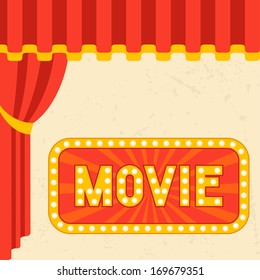 Movie and cinema retro background.