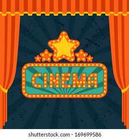 Movie and cinema retro background.