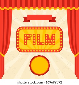 Movie and cinema retro background.